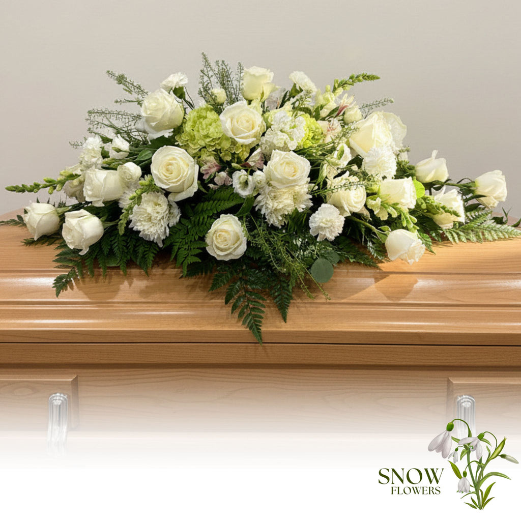 Elegant White Casket Spray