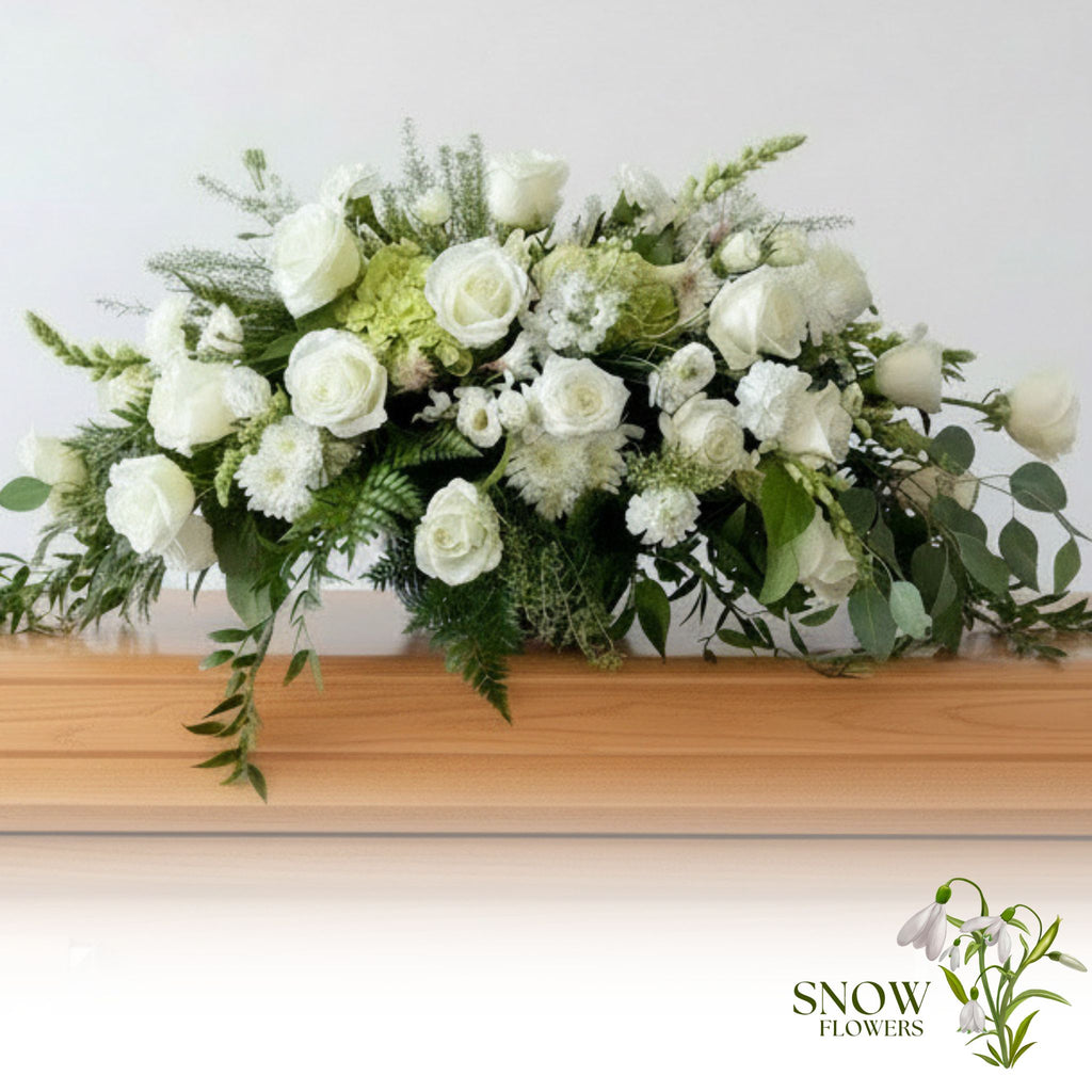 Elegant White Casket Spray