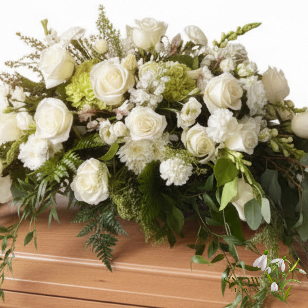 Elegant White Casket Spray