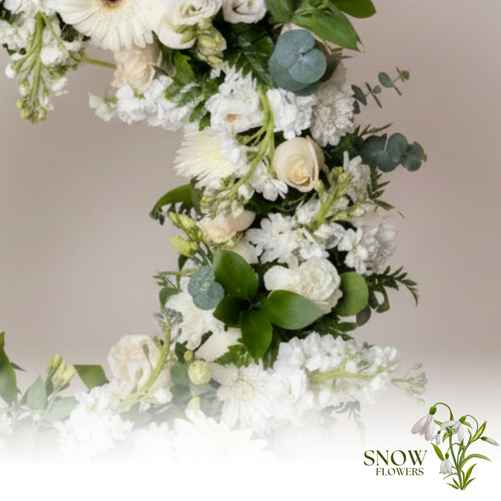 White Sympathy Wreath (19")